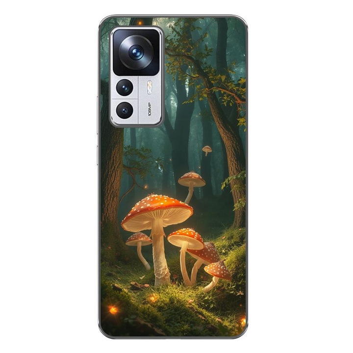 Husa compatibila cu Xiaomi 12T, 12T Pro Silicon Gel Tpu Model Glowing Magical Mushrooms