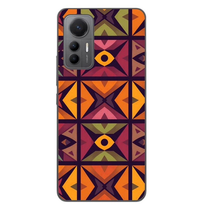Husa compatibila cu Xiaomi 12 Lite Silicon Gel Tpu Model Tribal Retro Shapes