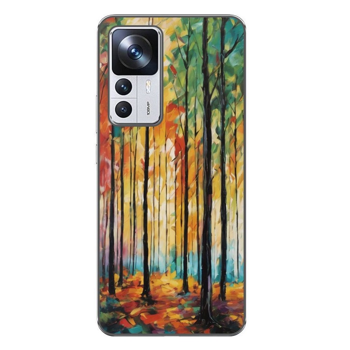 Husa compatibila cu Xiaomi 12T, 12T Pro Silicon Gel Tpu Model Colored Forest Art