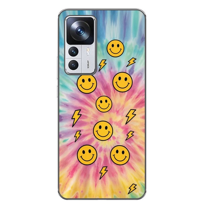 Husa compatibila cu Xiaomi 12T, 12T Pro Silicon Gel Tpu Model Retro Smiley Faces