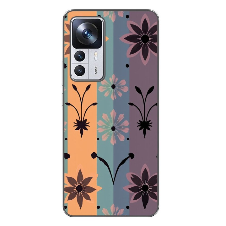 Husa compatibila cu Xiaomi 12T, 12T Pro Silicon Gel Tpu Model Vintage Decal Flower