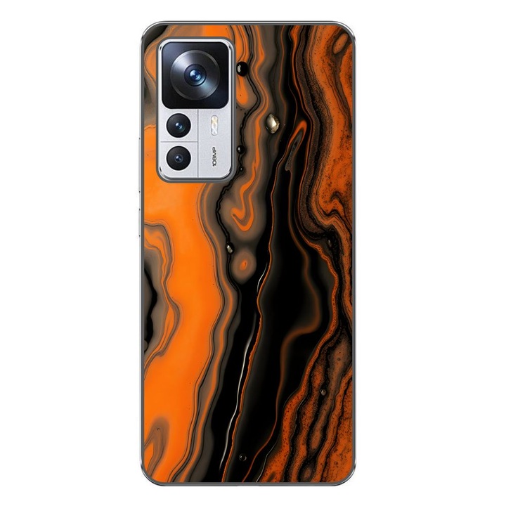 Husa compatibila cu Xiaomi 12T, 12T Pro Silicon Gel Tpu Model Metallic Lava Flow Pattern