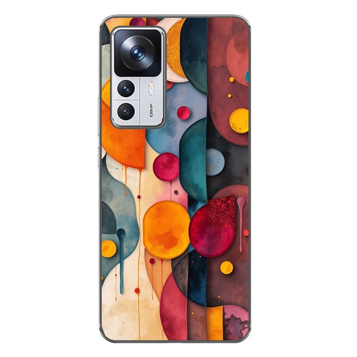 Husa compatibila cu Xiaomi 12T, 12T Pro Silicon Gel Tpu Model Abstract Shapes and Colors