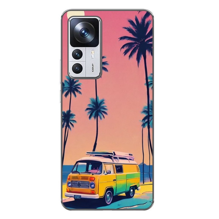 Husa compatibila cu Xiaomi 12T, 12T Pro Silicon Gel Tpu Model Summer Vibes Camper and Palms Pop Art