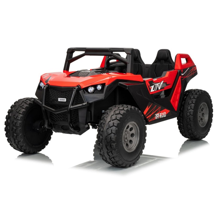 UTV electric pentru 2 copii Autokids Buggy XXL FAST EDITION cu viteza maxima 15km/h 500W 24V 4x4 Rosu