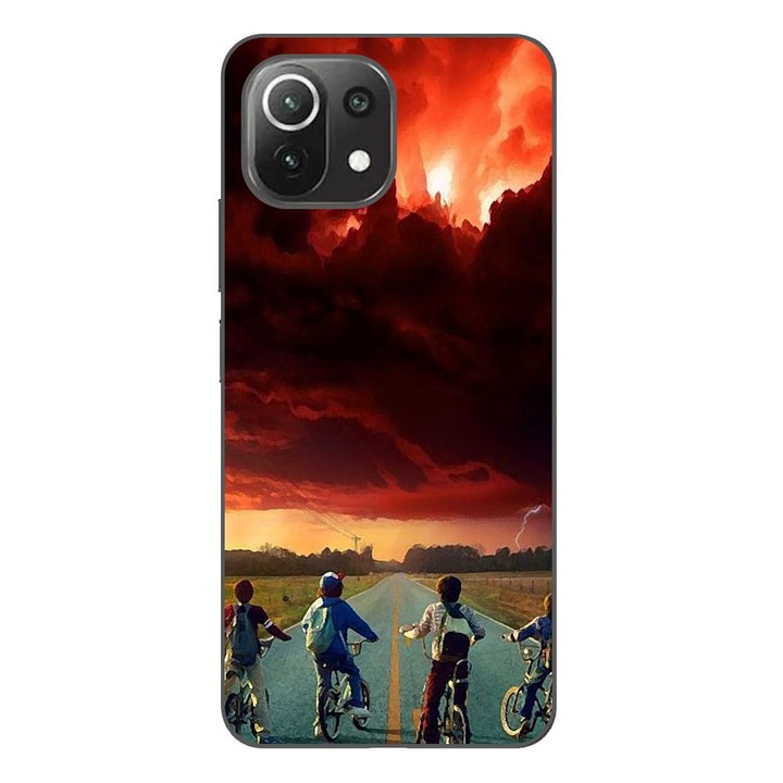 Husa compatibila cu Xiaomi Mi 11 Lite, Mi 11 Lite 5G Silicon Gel Tpu Model Stranger Things Red Sky