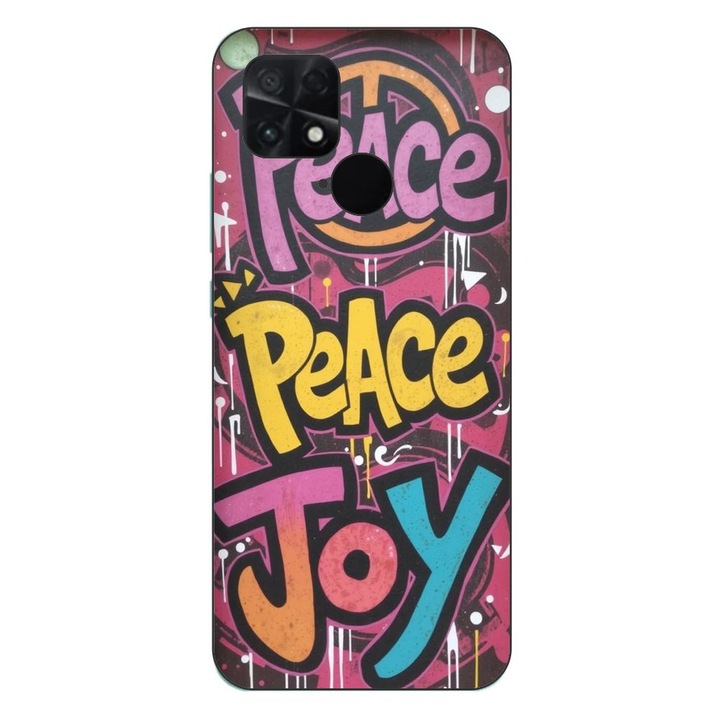 Husa compatibila cu Xiaomi Poco C40 Silicon Gel Tpu Model Peace and Joy Graffiti