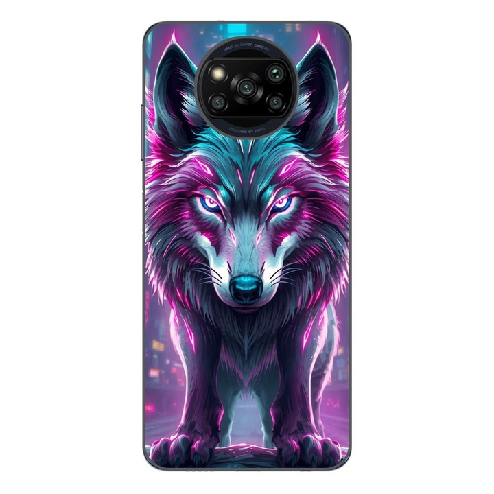 Husa compatibila cu Xiaomi Poco X3 Pro Silicon Gel Tpu Model Cyberpunk Wolf
