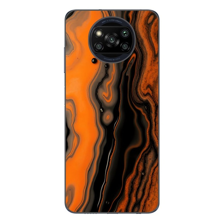 Husa compatibila cu Xiaomi Poco X3 Pro Silicon Gel Tpu Model Metallic Lava Flow Pattern