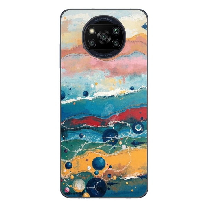 Husa compatibila cu Xiaomi Poco X3 Pro Silicon Gel Tpu Model Painted Waterworld