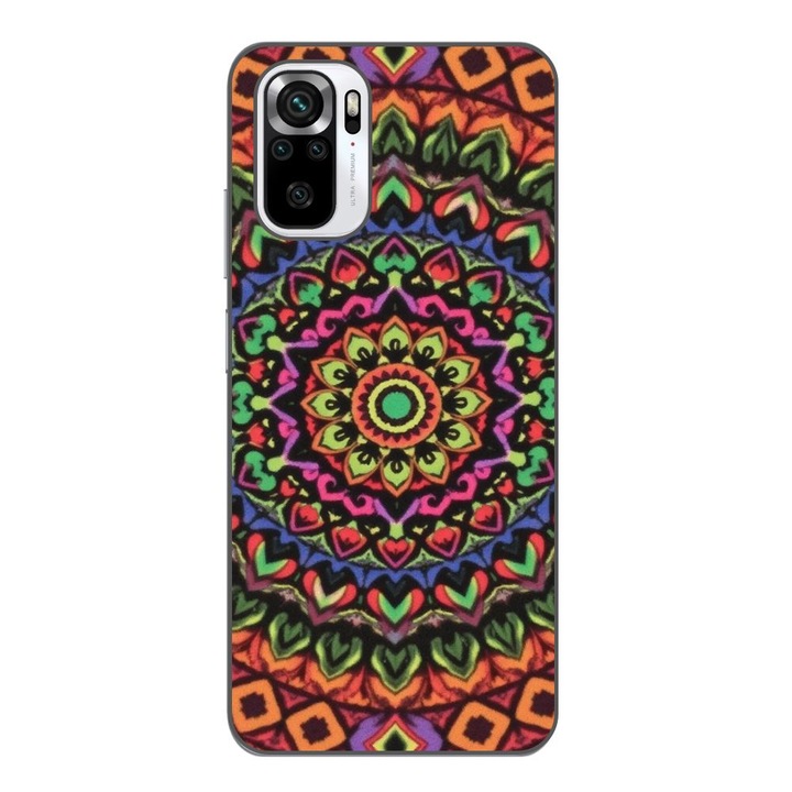 Husa compatibila cu Xiaomi Poco M5s Silicon Gel Tpu Model Colorfull Mandala Orange Power