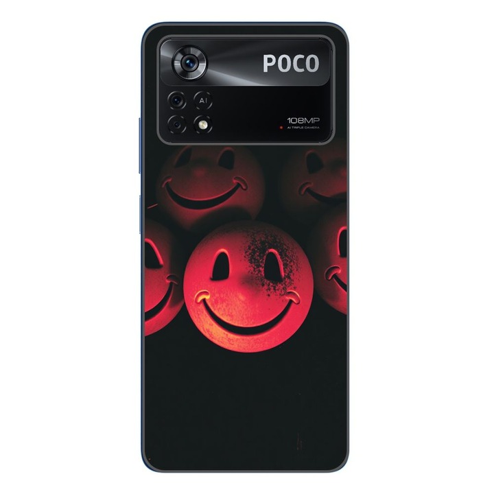 Husa compatibila cu Xiaomi Poco X4 Pro Silicon Gel Tpu Model Grungy Smiley Faces