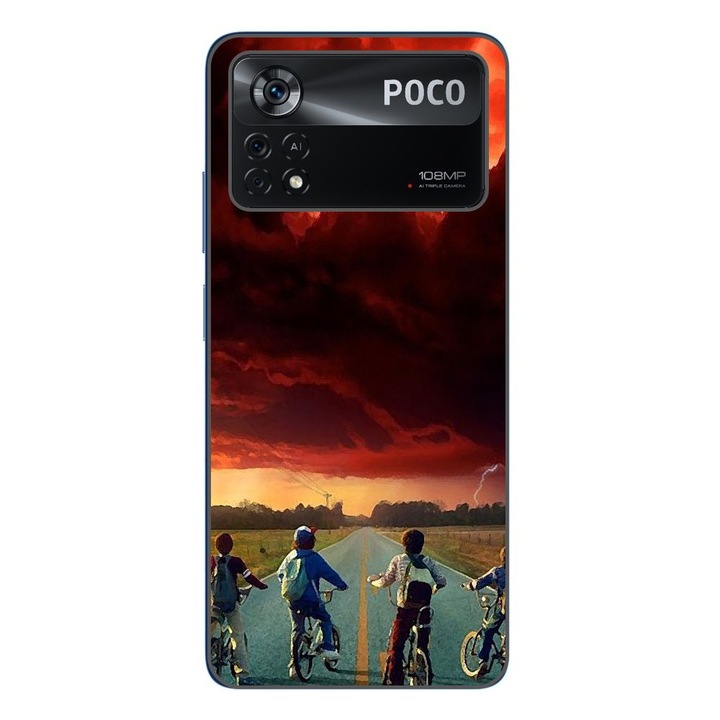 Husa compatibila cu Xiaomi Poco X4 Pro Silicon Gel Tpu Model Stranger Things Red Sky