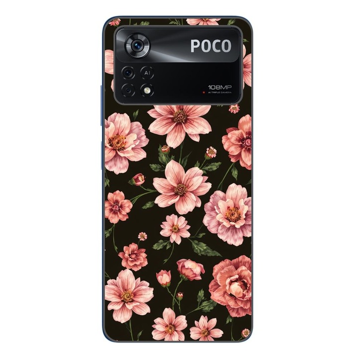 Husa compatibila cu Xiaomi Poco X4 Pro Silicon Gel Tpu Model Pink Spring Flowers