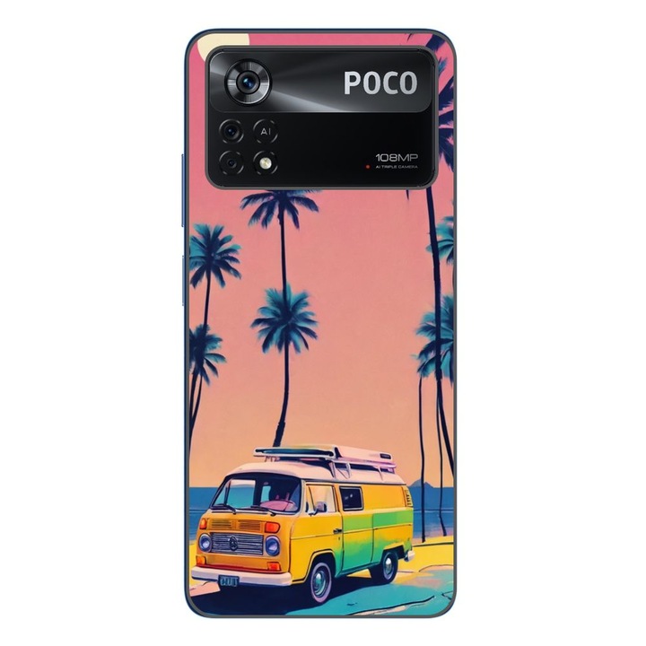 Husa compatibila cu Xiaomi Poco X4 Pro Silicon Gel Tpu Model Summer Vibes Camper and Palms Pop Art