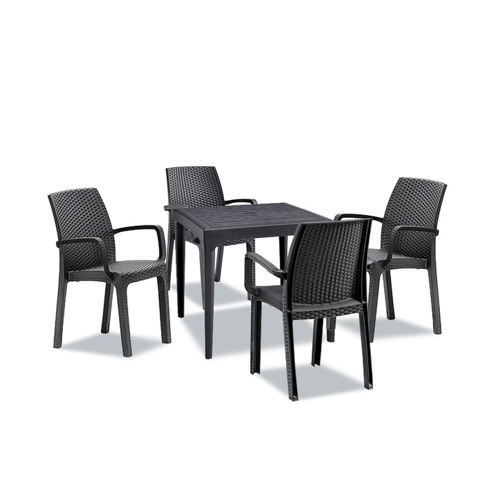 Set mobilier de grădină Leziter Natale 4+1 grafit