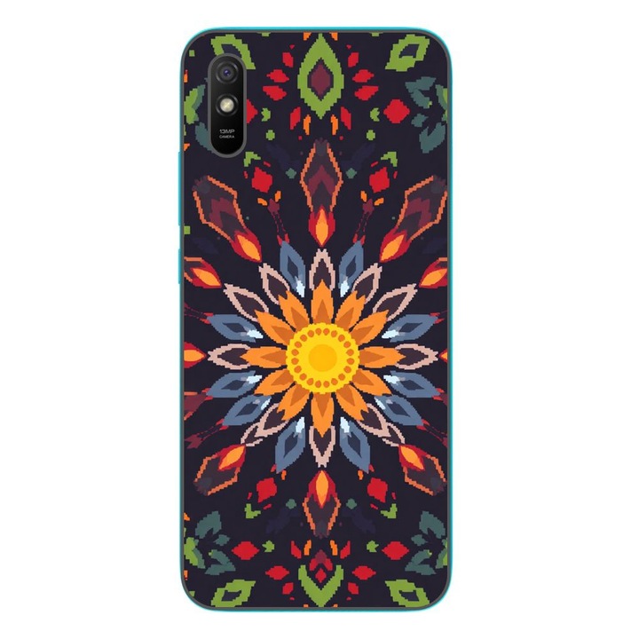 Husa compatibila cu Xiaomi Redmi 9A Silicon Gel Tpu Model Pixel Art Sun Mistery