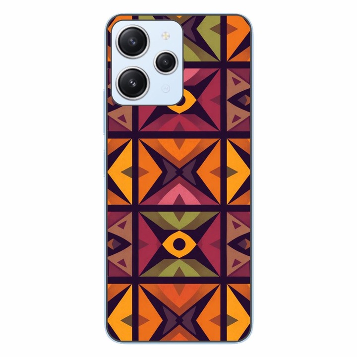 Husa compatibila cu Xiaomi Redmi 12 4G Silicon Gel Tpu Model Tribal Retro Shapes
