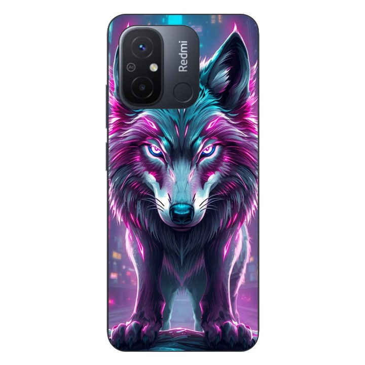 Husa compatibila cu Xiaomi Redmi 12C Silicon Gel Tpu Model Cyberpunk Wolf