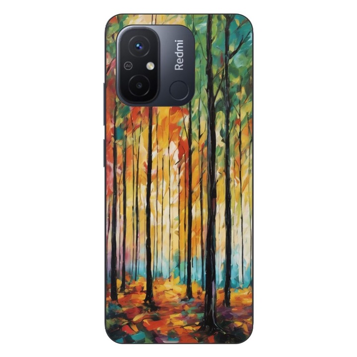Husa compatibila cu Xiaomi Redmi 12C Silicon Gel Tpu Model Colored Forest Art