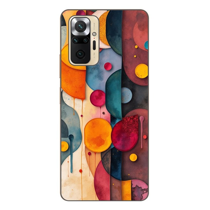 Husa compatibila cu Xiaomi Redmi Note 10 Pro Silicon Gel Tpu Model Abstract Shapes and Colors