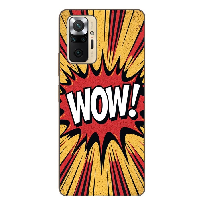 Husa compatibila cu Xiaomi Redmi Note 10 Pro Silicon Gel Tpu Model Comic Book WOW Text