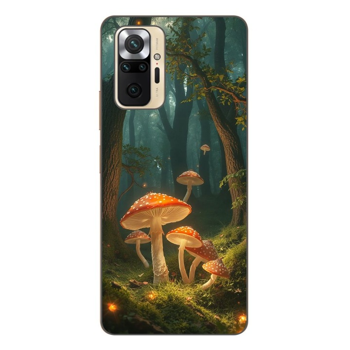 Husa compatibila cu Xiaomi Redmi Note 10 Pro Silicon Gel Tpu Model Glowing Magical Mushrooms
