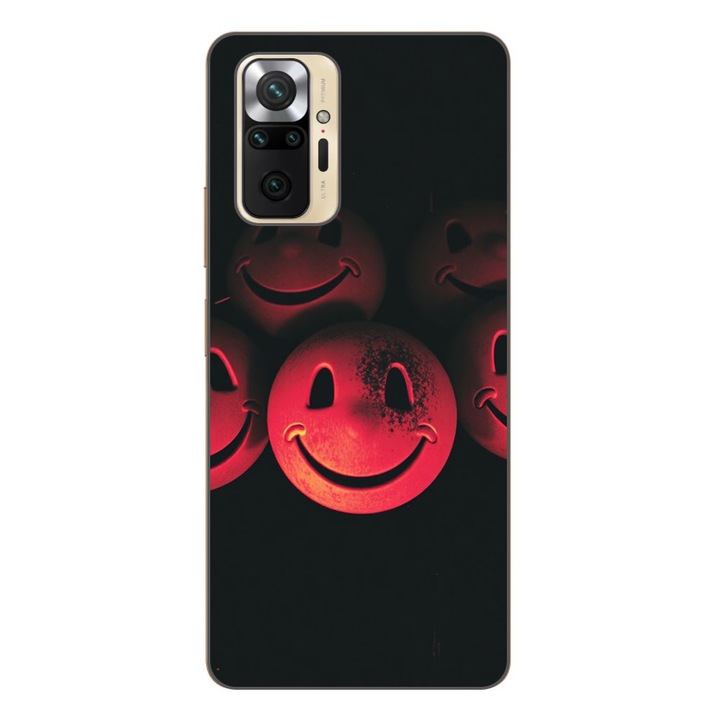 Husa compatibila cu Xiaomi Redmi Note 10 Pro Silicon Gel Tpu Model Grungy Smiley Faces