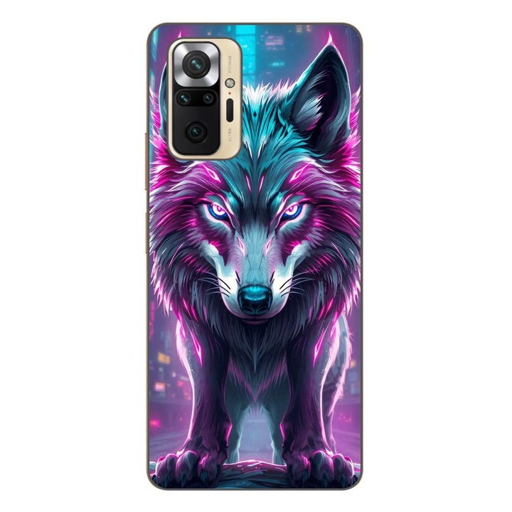 Husa compatibila cu Xiaomi Redmi Note 10 Pro Silicon Gel Tpu Model Cyberpunk Wolf