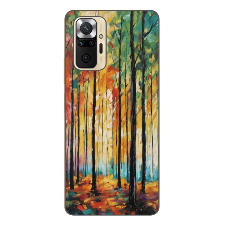 Husa compatibila cu Xiaomi Redmi Note 10 Pro Silicon Gel Tpu Model Colored Forest Art