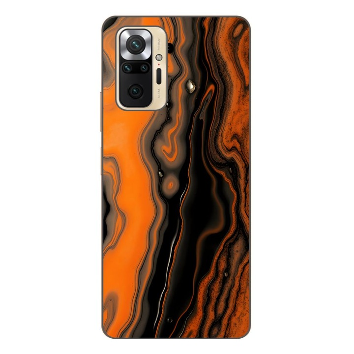 Husa compatibila cu Xiaomi Redmi Note 10 Pro Silicon Gel Tpu Model Metallic Lava Flow Pattern