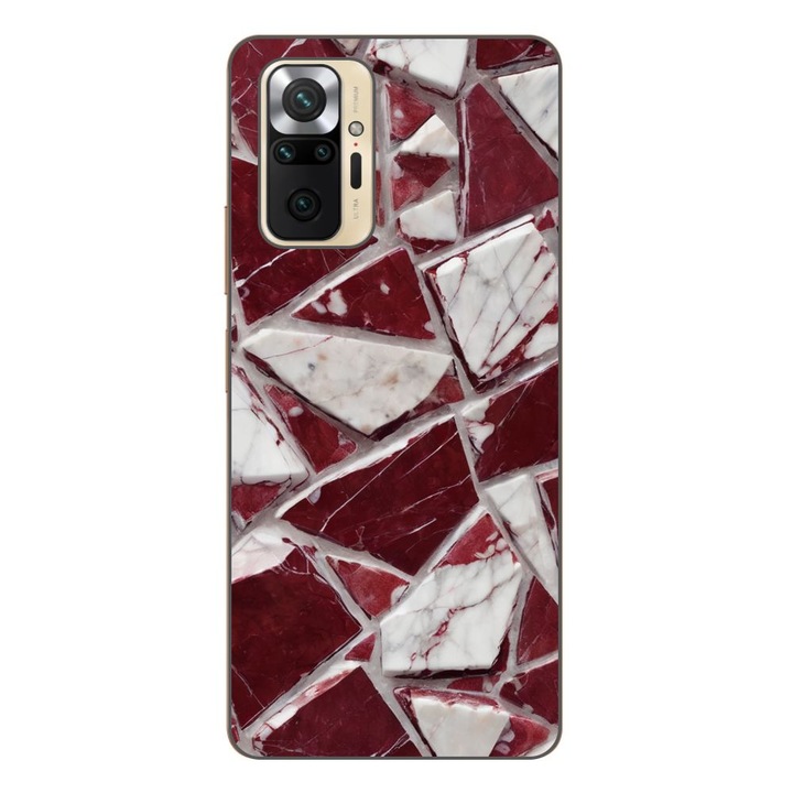 Husa compatibila cu Xiaomi Redmi Note 10 Pro Silicon Gel Tpu Model Broken Glass Red Blood