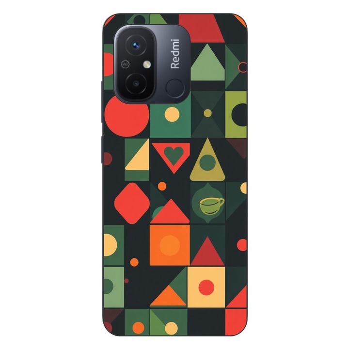 Husa compatibila cu Xiaomi Redmi 12C Silicon Gel Tpu Model Retro Shapes