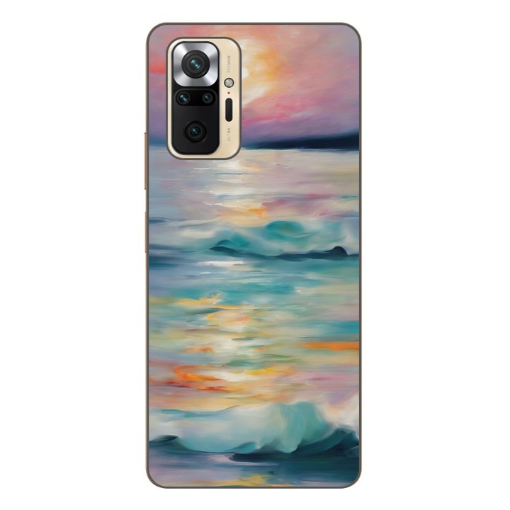 Husa compatibila cu Xiaomi Redmi Note 10 Pro Silicon Gel Tpu Model Watercolor Sea View