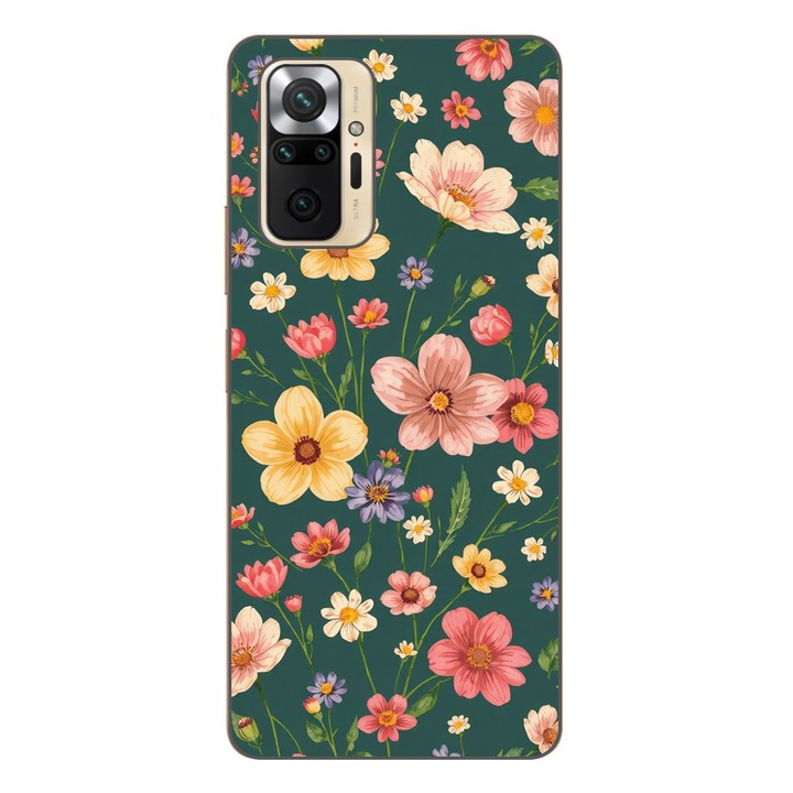 Husa compatibila cu Xiaomi Redmi Note 10 Pro Silicon Gel Tpu Model Vintage Spring Flowers