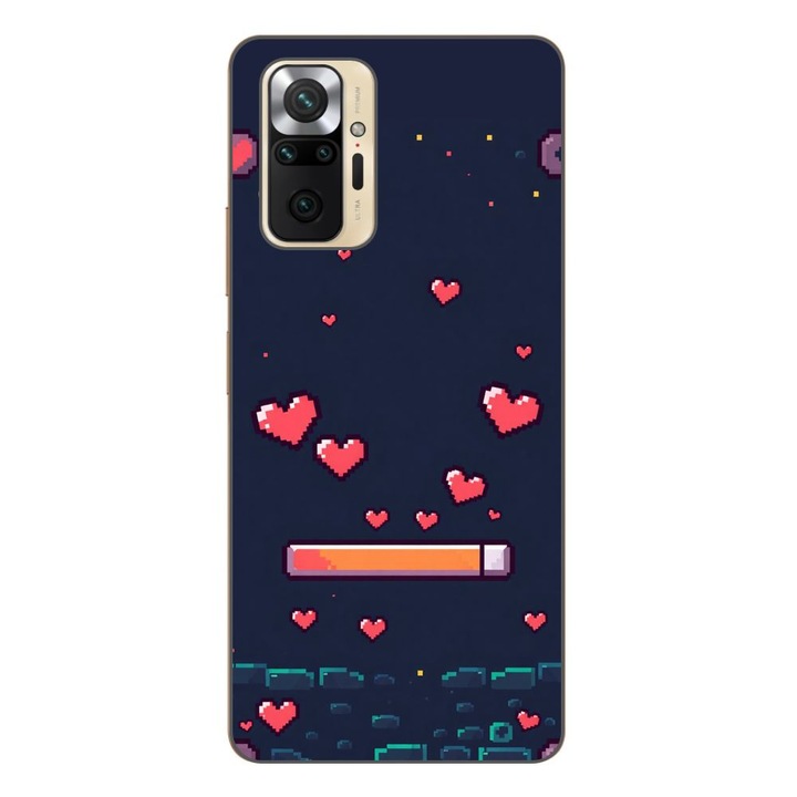 Husa compatibila cu Xiaomi Redmi Note 10 Pro Silicon Gel Tpu Model Pixelated Healthbar