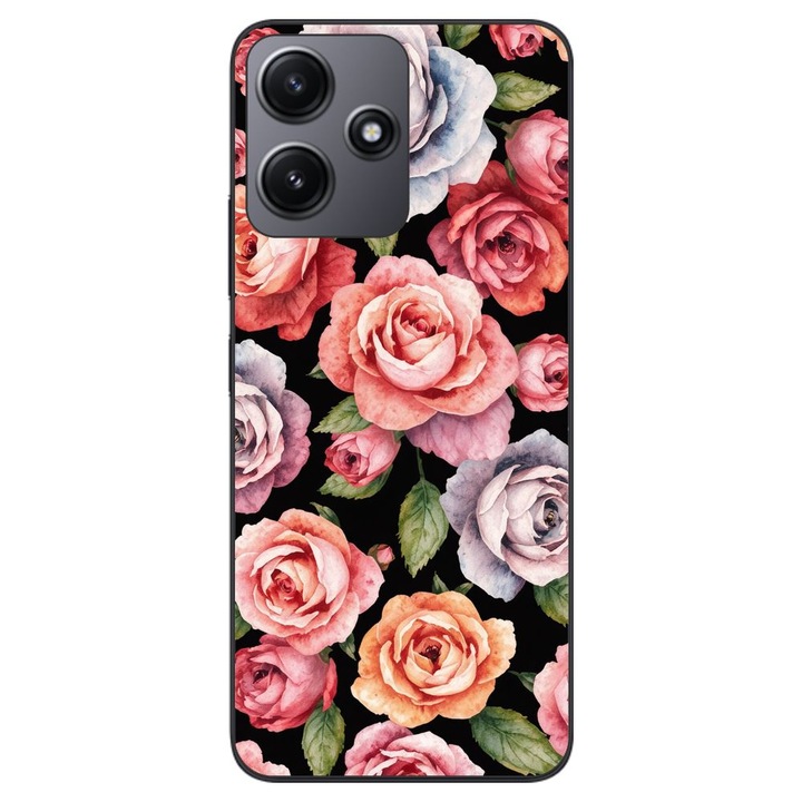 Husa compatibila cu Xiaomi Redmi 12 5G Silicon Gel Tpu Model Colorfull Roses Pattern