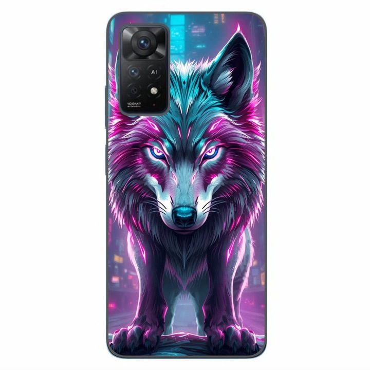 Husa compatibila cu Xiaomi Redmi Note 11 Pro 4G, 5G Silicon Gel Tpu Model Cyberpunk Wolf