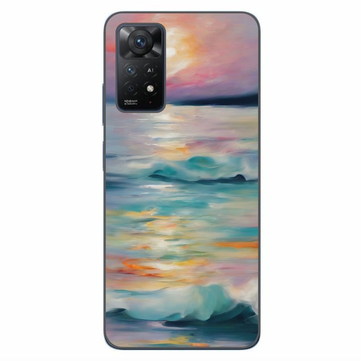 Husa compatibila cu Xiaomi Redmi Note 11 Pro 4G, 5G Silicon Gel Tpu Model Watercolor Sea View