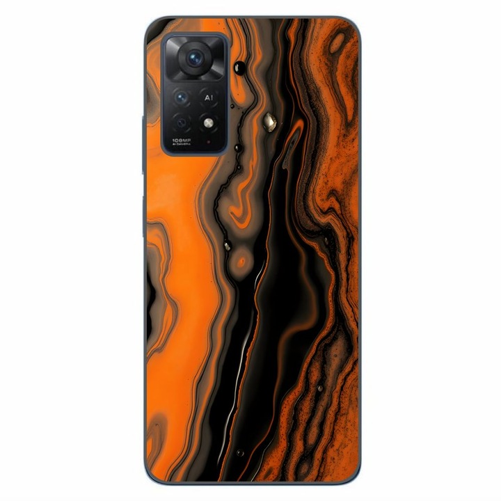 Husa compatibila cu Xiaomi Redmi Note 11 Pro 4G, 5G Silicon Gel Tpu Model Metallic Lava Flow Pattern