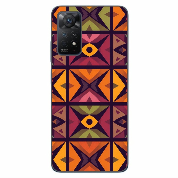 Husa compatibila cu Xiaomi Redmi Note 11 Pro 4G, 5G Silicon Gel Tpu Model Tribal Retro Shapes