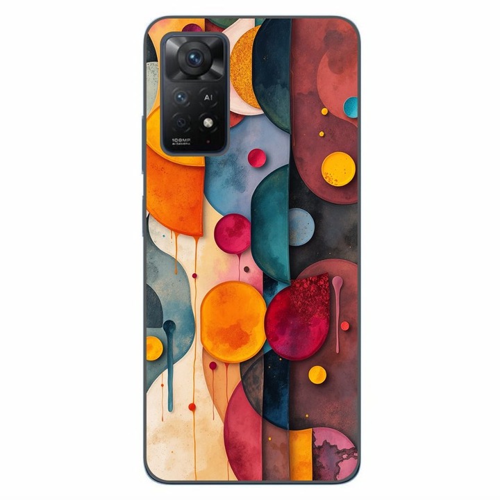 Husa compatibila cu Xiaomi Redmi Note 11 Pro 4G, 5G Silicon Gel Tpu Model Abstract Shapes and Colors