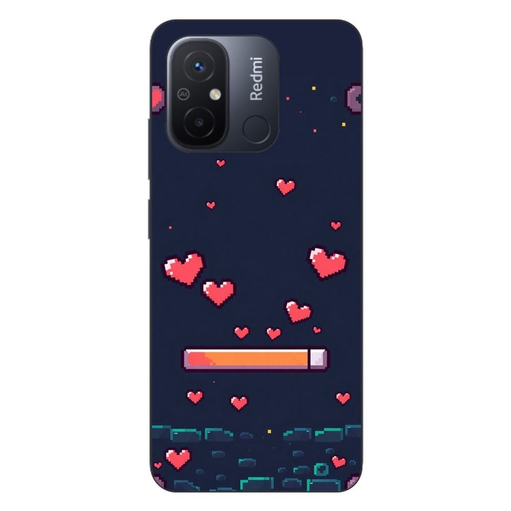 Husa compatibila cu Xiaomi Redmi 12C Silicon Gel Tpu Model Pixelated Healthbar