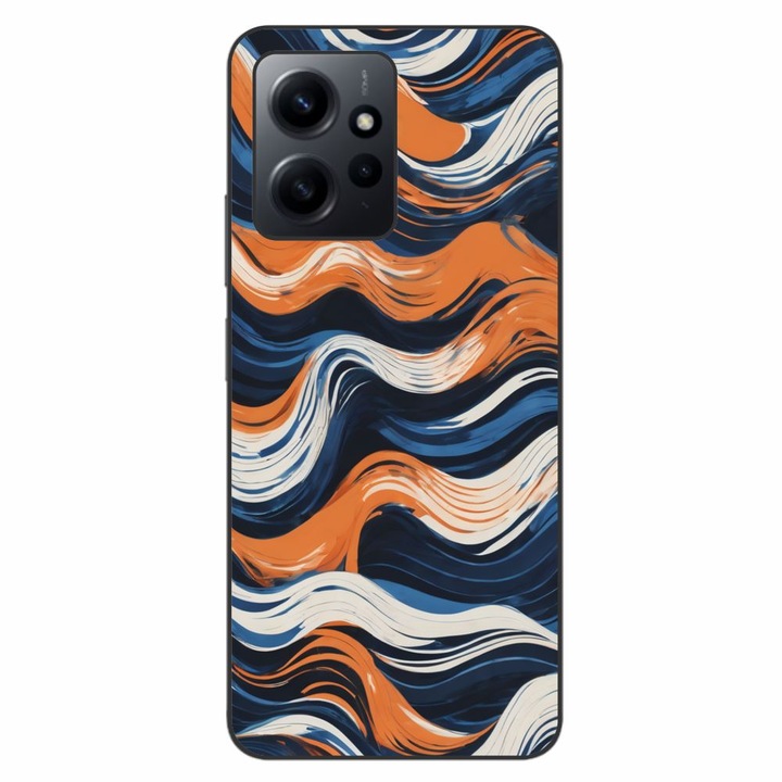 Husa compatibila cu Xiaomi Redmi Note 12 4G Silicon Gel Tpu Model Abstract Crazy Orange Waves