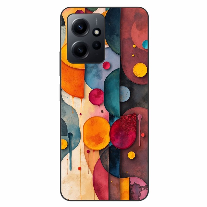 Husa compatibila cu Xiaomi Redmi Note 12 4G Silicon Gel Tpu Model Abstract Shapes and Colors