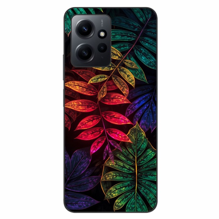 Husa compatibila cu Xiaomi Redmi Note 12 4G Silicon Gel Tpu Model Minmal Neon Leaves Pattern