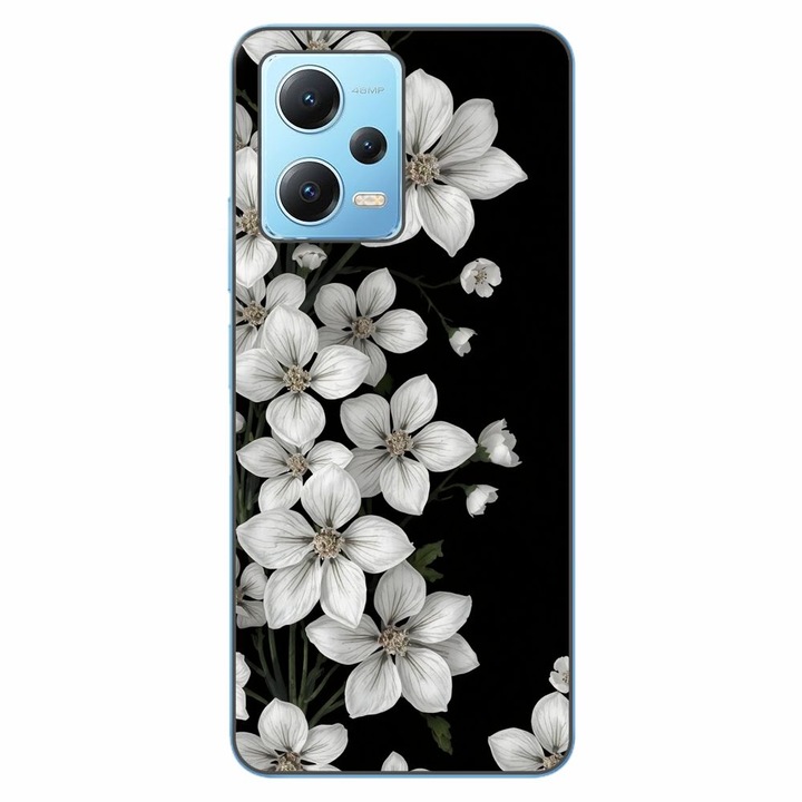 Husa compatibila cu Xiaomi Redmi Note 12 5G Silicon Gel Tpu Model Pure White Flowers