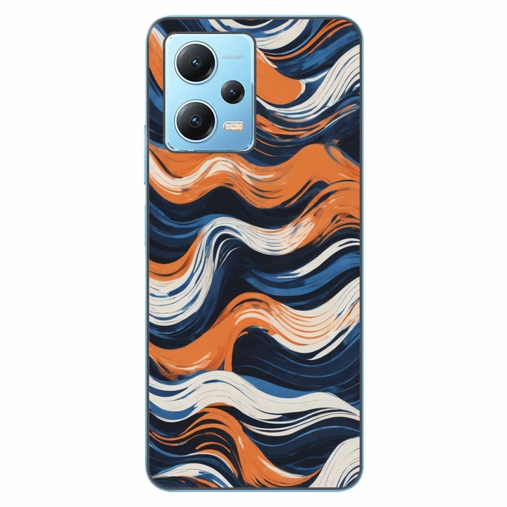Husa compatibila cu Xiaomi Redmi Note 12 5G Silicon Gel Tpu Model Abstract Crazy Orange Waves