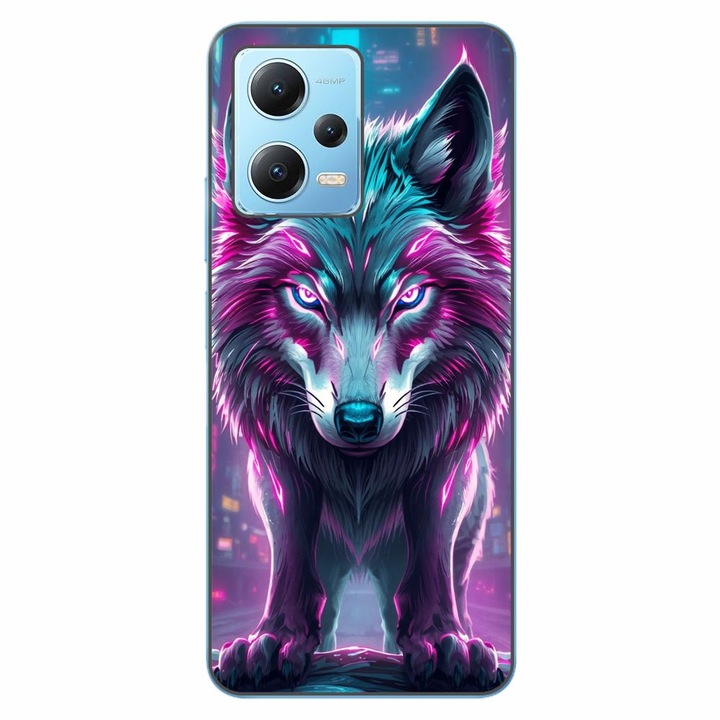Husa compatibila cu Xiaomi Redmi Note 12 5G Silicon Gel Tpu Model Cyberpunk Wolf