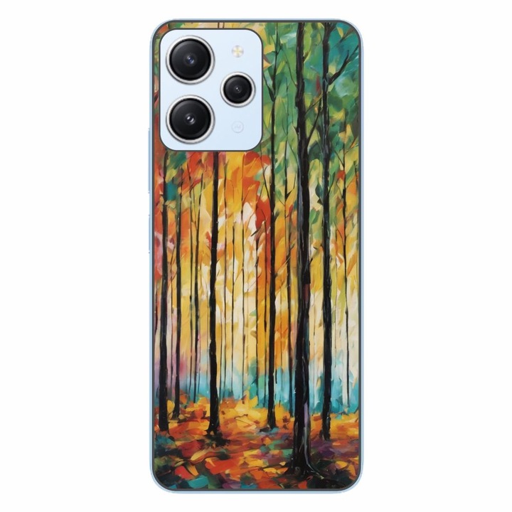 Husa compatibila cu Xiaomi Redmi 12 4G Silicon Gel Tpu Model Colored Forest Art